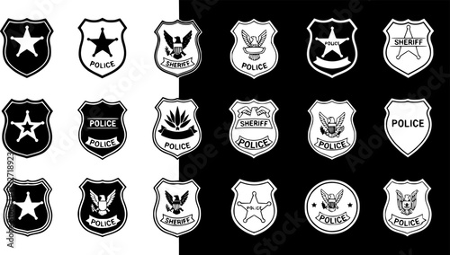 Set of police badge vector icon
