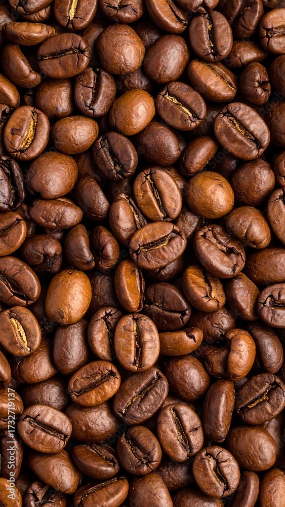 Fototapeta premium Close-up of many coffee beans