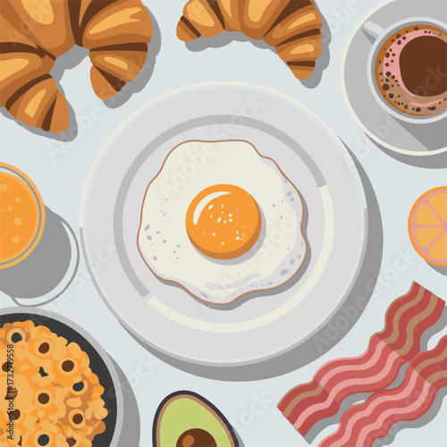 Hand-Drawn Morning Breakfast Illustration