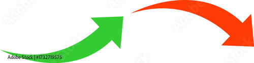 Opposing curved arrows showing directional change