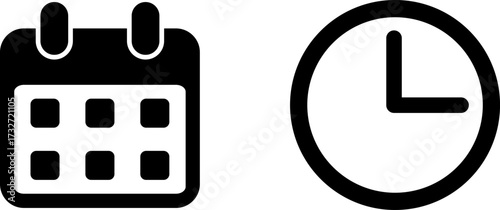 Calendar and clock icons representing schedule and time management