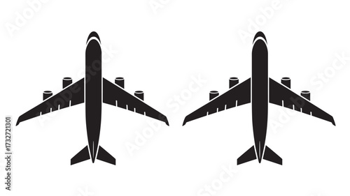 Airplane icon simple flat vector design isolated on white background for web and mobile apps