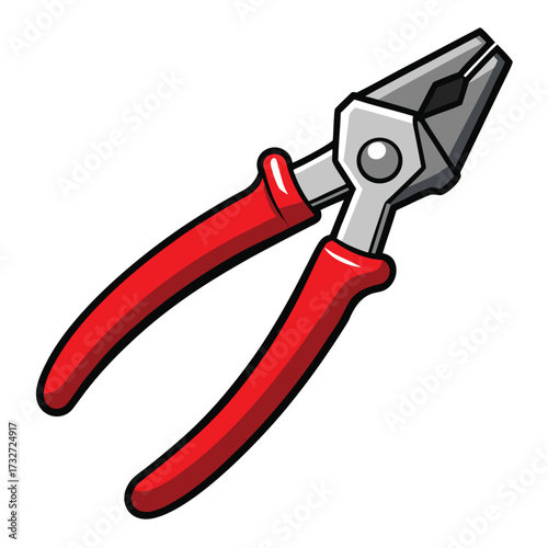 Red Handled Pliers Tool on White Background hand tool gripping tool