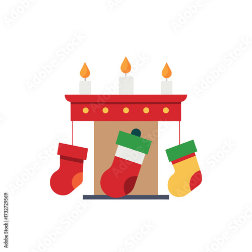 flat vector illustration of christmas stockings.eps