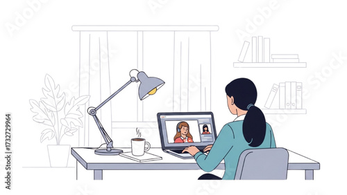 Remote Work and Hybrid Office Set – Vector Illustration of Modern Workspace Concepts AI EPS PNG JPEG