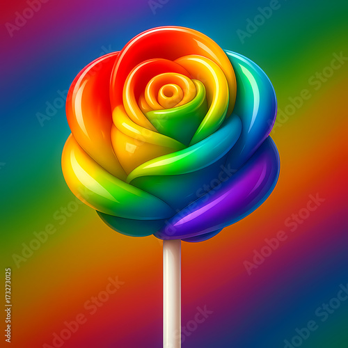 Wallpaper Mural multicolor rose lollipop on a rainbow background Torontodigital.ca