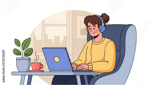 Remote Work and Hybrid Office Set – Vector Illustration of Modern Workspace Concepts AI EPS PNG JPEG