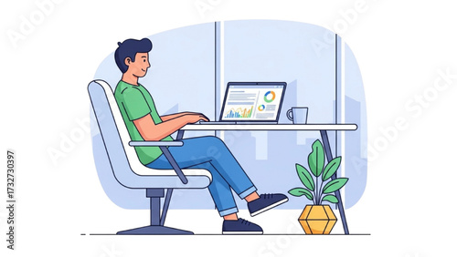 Remote Work and Hybrid Office Set – Vector Illustration of Modern Workspace Concepts AI EPS PNG JPEG