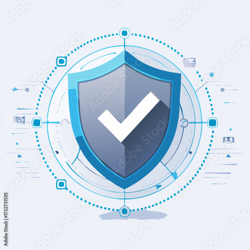 Secure Data Protection Shield Icon Vector