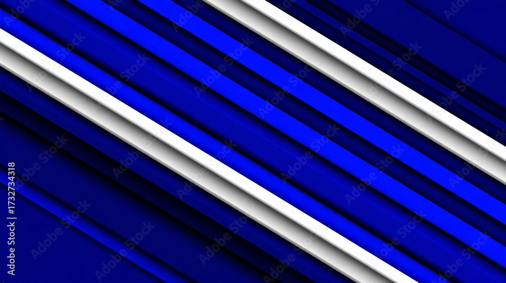 Fototapeta premium Abstract pattern with flowing diagonal blue and white lines creating dynamic modern design suitable for technology and background themes