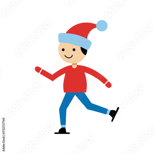 little boy running with red ball