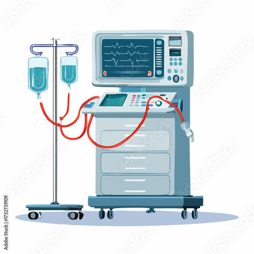 illustration of hemodialysis machine, Medical Equipment