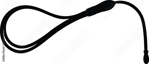 Whip Silhouette Vector, Black Whip Vector Icon, Whip Outline Vector Art