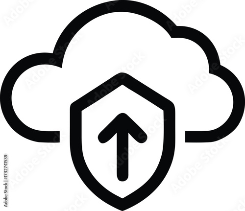 Secure Cloud Storage Icon Symbolizing Data Protection and Upload Functionality