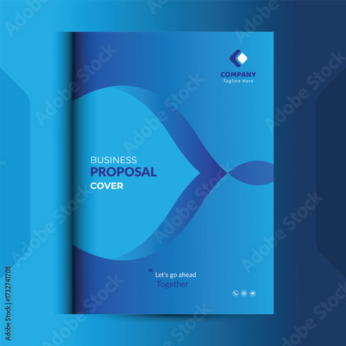 Wallpaper Mural Blue Proposal cover Design Template concepts are adept for corporate Business Torontodigital.ca