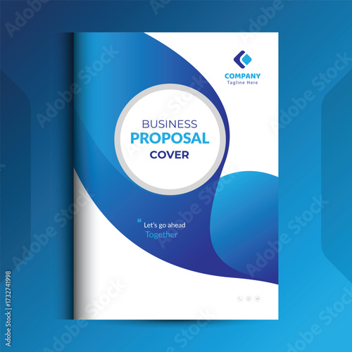 Wallpaper Mural Blue Proposal cover Design Template concepts are adept for corporate Business Torontodigital.ca