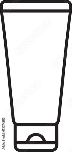 Modern cosmetic tube icon conveying skincare product packaging and beauty essentials for healthy skin