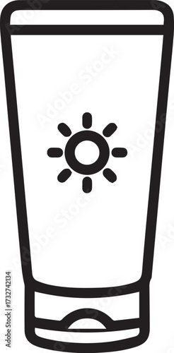 Protect your skin from harsh sun with this essential sunblock cream tube icon for summer care and outdoor adventures