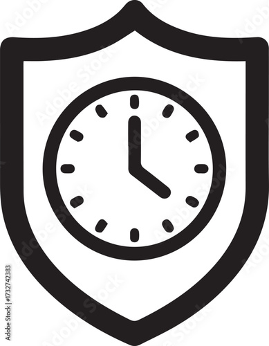 Reliable protection icon symbolizing security and punctuality, safeguarding vital assets with unwavering dependability and precision, ensuring peace of mind.