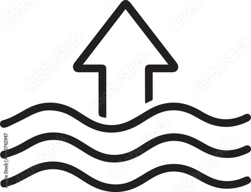 Empowering Wave of Progress Arrow Ascending Symbol, Inspiring Growth, Overcoming Challenges, Rising Above Difficulties, and Achieving Success Concept
