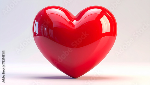 Cute heart character with face on a white isolated background valentines day conc 2