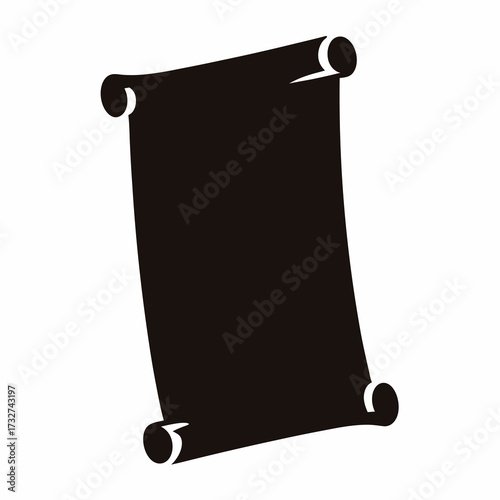 Silhouette of a blank scroll, ready for an announcement or ancient message