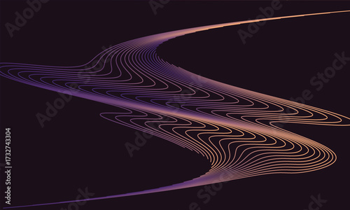 Flowing gradient lines abstract pattern background blue