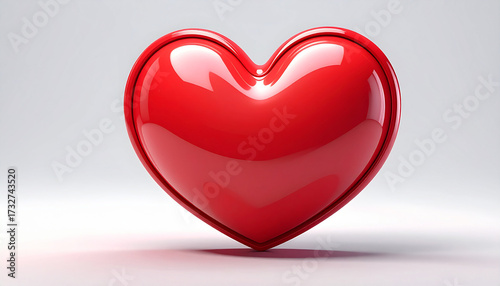 Cute heart character with face on a white isolated background valentines day concept
1