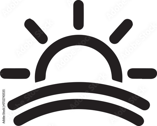 Sunrise icon represents new beginnings, hope, and a fresh start for business, life, and nature's daily renewal.