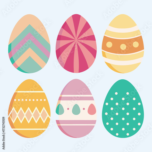 set of easter eggs vector