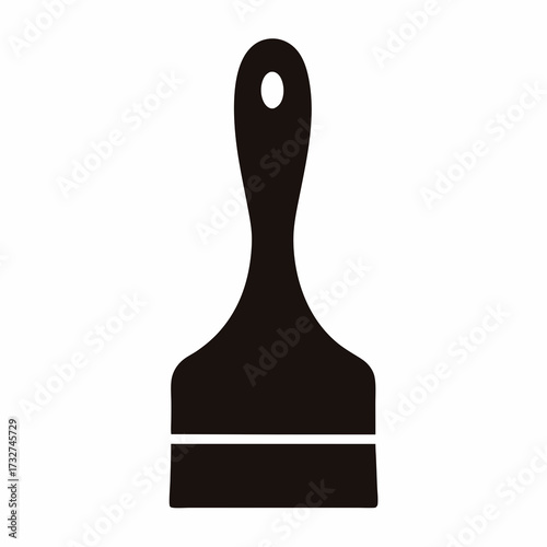 Silhouette of a Spatula Kitchen Tool Icon- Black silhouette icon of a kitchen spatula with handle, representing cooking utensil, kitchenware, food preparation, or culinary tools