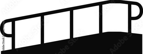 Accessible Disability Ramp with Railing Silhouette