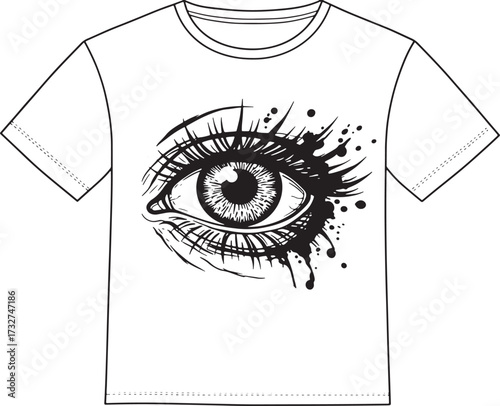 Eye-Catching Vector T-Shirt Design Featuring Artistic Eye Graphic for Fashion and Style Trends