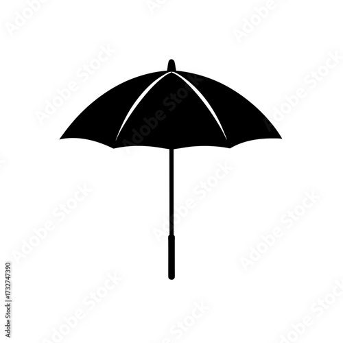 beach umbrella icon black silhouette vector illustration on transparent background
