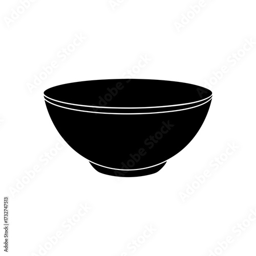 bowl icon black silhouette vector illustration on transparent background