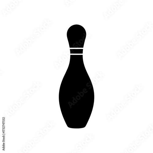 bowling pin icon black silhouette vector illustration on transparent background