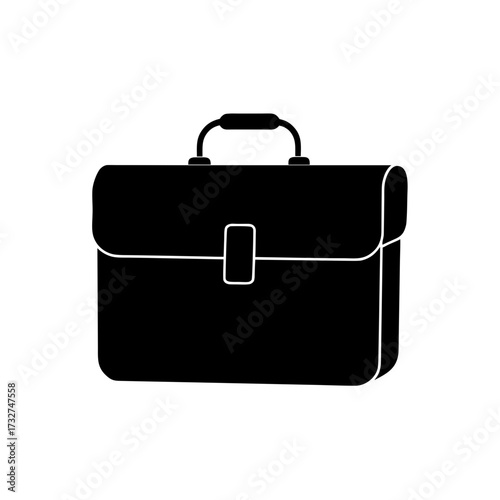 briefcase icon black silhouette vector illustration on transparent background