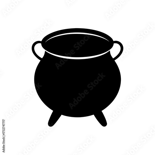 cauldron icon black silhouette vector illustration on transparent background