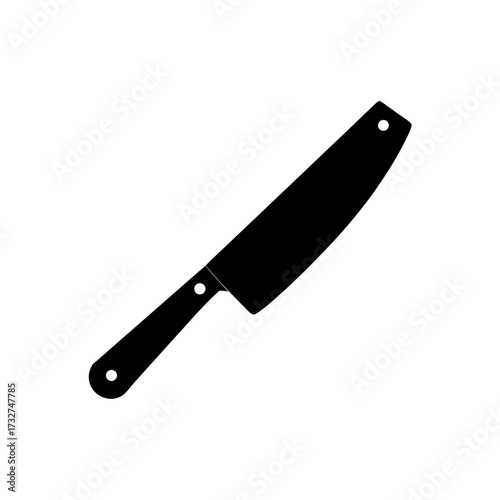 chopping knife icon black silhouette vector illustration on transparent background