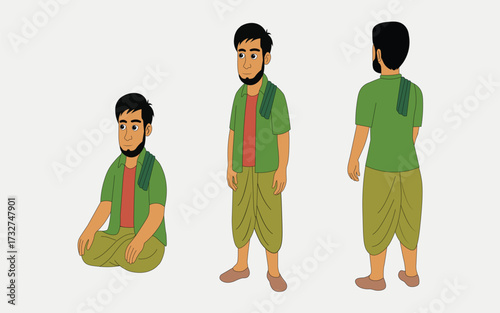 Indian man cartoon character. moral stories for the best cartoon character.