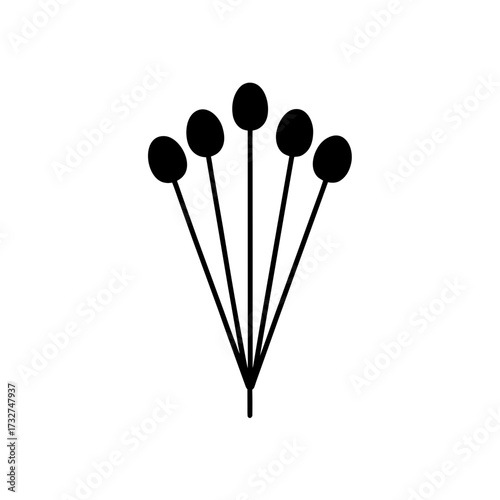 cotton swabs icon black silhouette vector illustration on transparent background