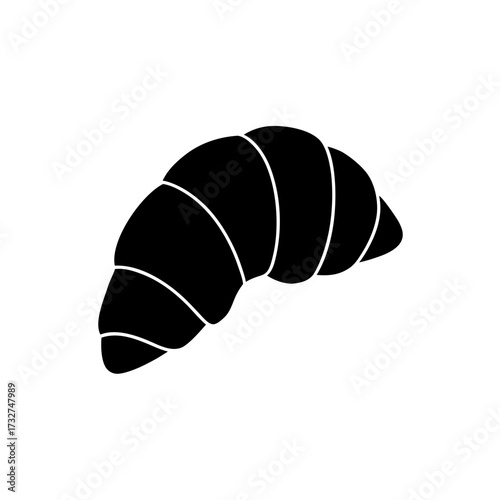 croissant icon black silhouette vector illustration on transparent background