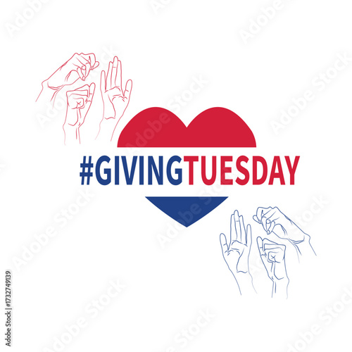 Giving Tuesday post illustration on white background