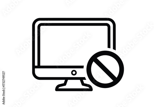 Vector art of no computer sign