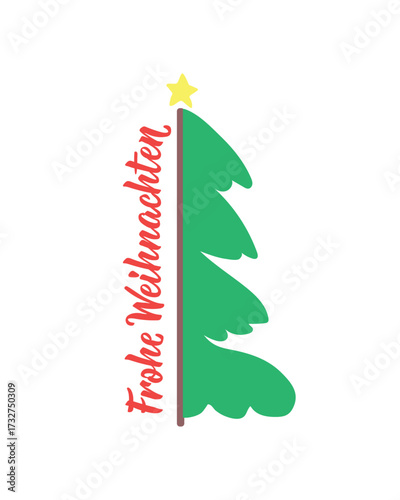 German text: Merry Christmas. Perfect design for greeting cards, posters and social media. German Lettering. Frohe Weihnachten.