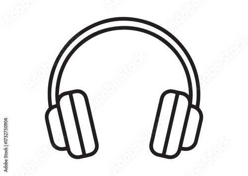 Headphones line art vector