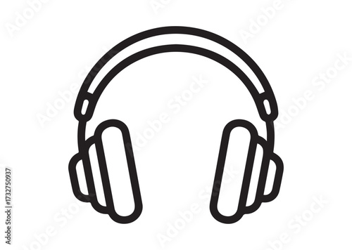 Headphones line art vector