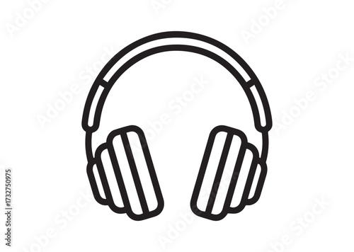 Headphones line art vector