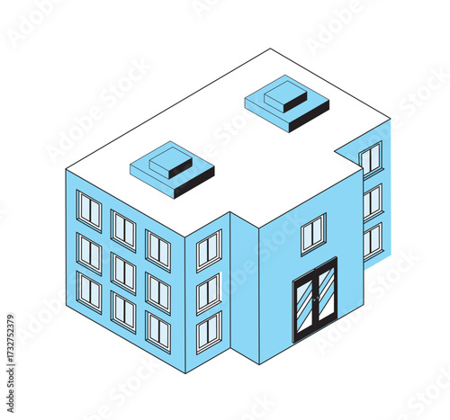 Isometric urban structure building street illustration