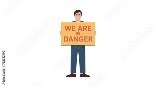 Concerned man holding 